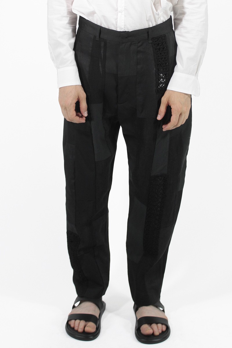 Patch Dark Pants